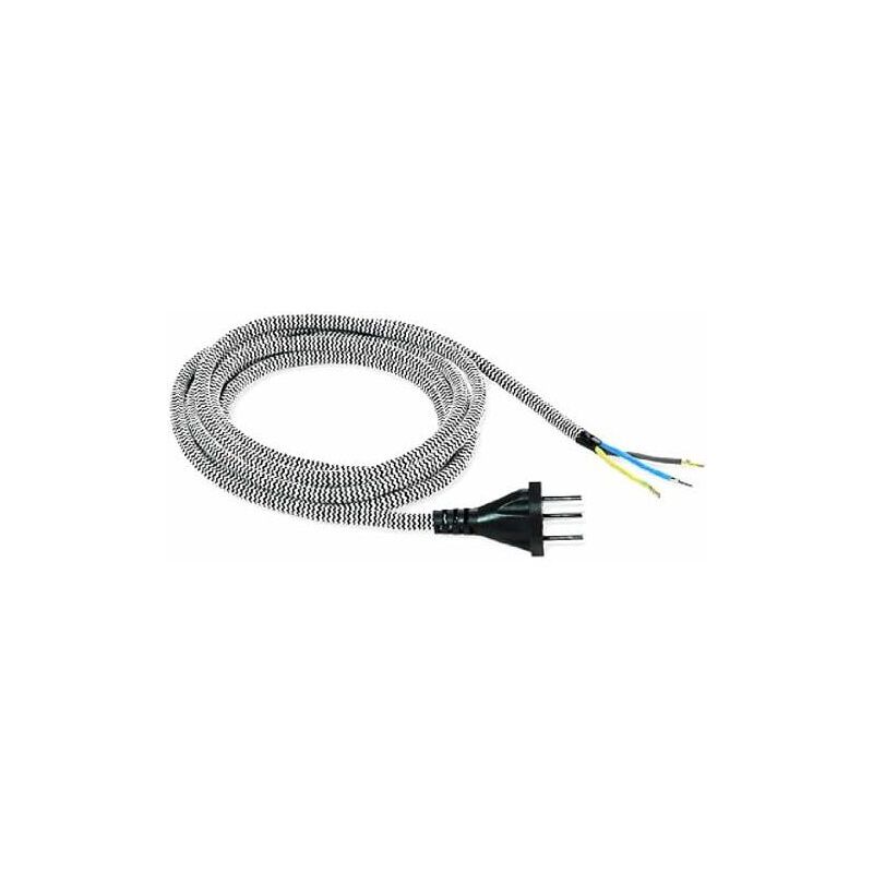 foto del prodotto electraline 48000 prolunga per ferro da stiro, lunghezza 2,8 m, 10 a 130v, sezione cavo 3x0.75 mm, nero bianco