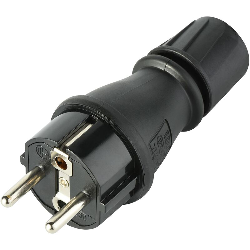 foto del prodotto electraline 55084 spina professionale schuko, protezione ip54, con ghiera di bloccaggio cavo per facilitare il cablaggio