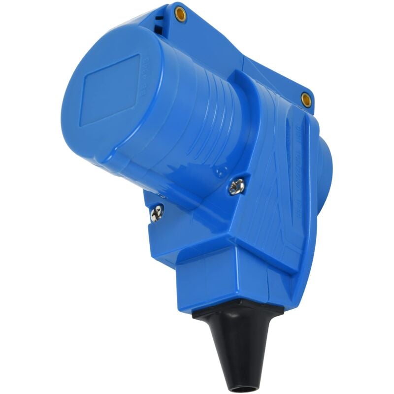 foto del prodotto electraline 55086 presa elettrica angolare cablabile, presa industriale doppia ip44 cee 2p t schuko adatta per camper, campeggio, caravan,