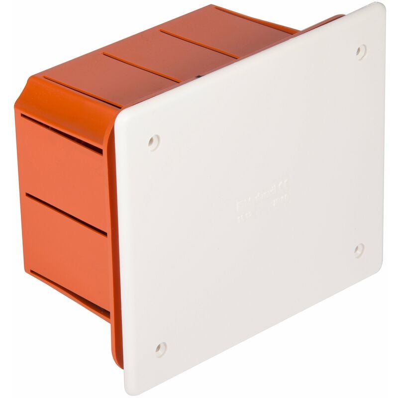 foto del prodotto electraline 60412 cassetta di derivazione da incasso, misura 198 x 153 x 70 mm, ip44, arancione rosso bianco