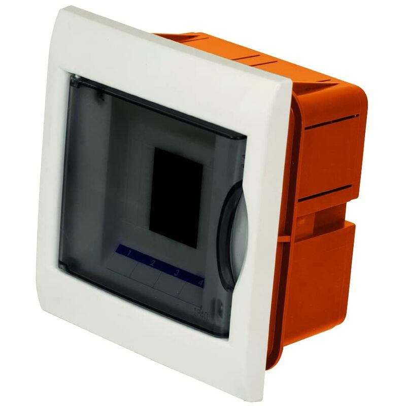 foto del prodotto electraline 60439 centralino da incasso, 4 moduli, giallo bianco