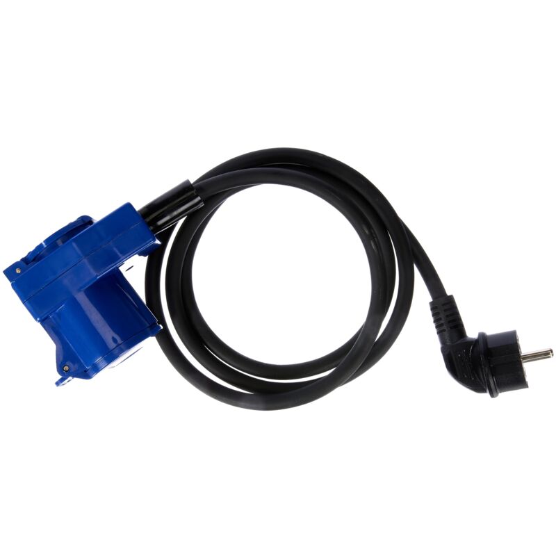 foto del prodotto electraline adattatore con cavo in gomma 55092 presa doppia schuko 1,5metri