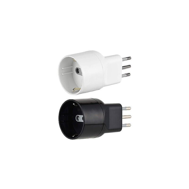 foto del prodotto electraline adattatore disassata shuko 16a 2p t presa 10a 2p t col. nero