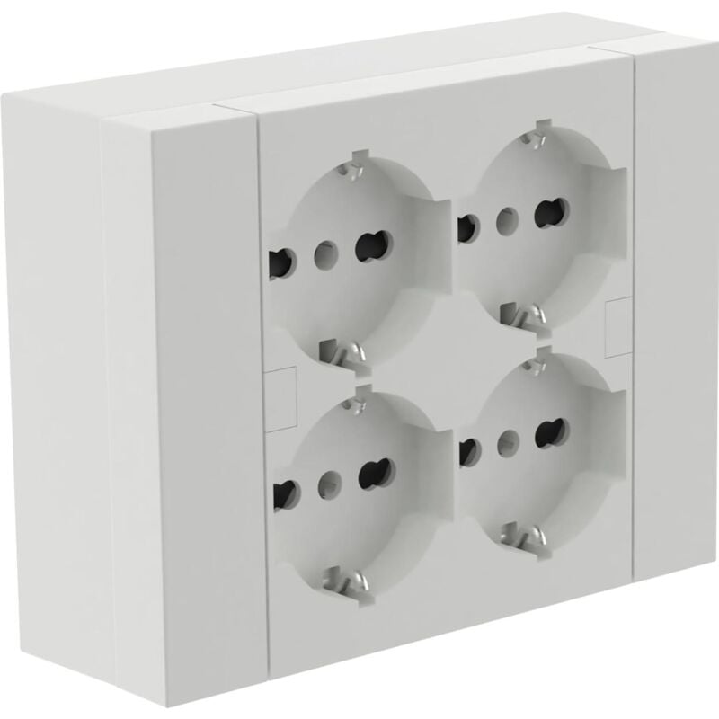 foto del prodotto electraline scatola multipresa da parete 4 schuko 10 16a bianco 22016