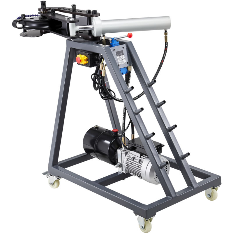 foto del prodotto electric tube bending machine centrale elettrica da 750 w con cilindro idraulico da 6 litri, piegatubi mobile dotata di rotelle, ideale per tubi da