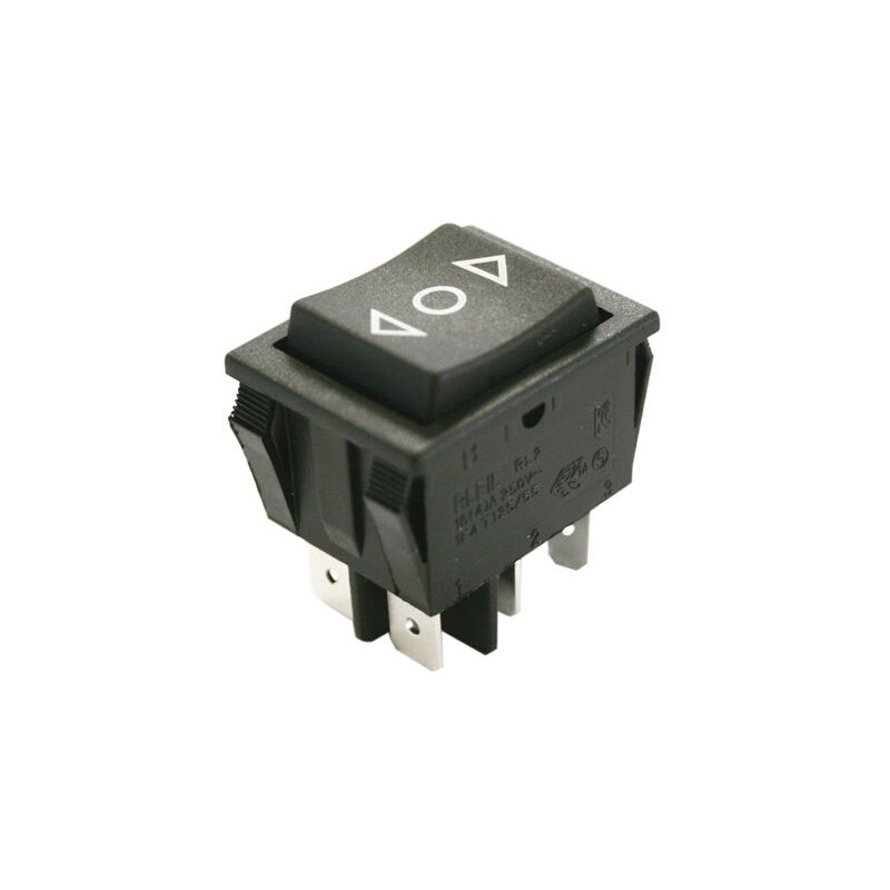 foto del prodotto electro dh interruttore 11.405.i tp bipolare interruttore tipo 3 posizioni 16a 250v faston on off on colore nero 8430552113255