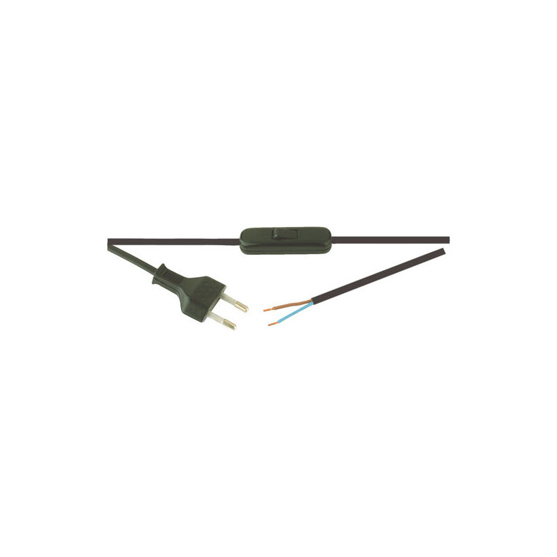 foto del prodotto electro dh interruttore passante con cavo 2 m. 2a 250v colore nero 11.576 n 8430552075775