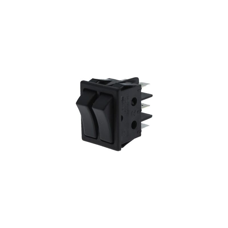 foto del prodotto electro dh interruttore unipolare 11.410.c n a doppio tasto tipo 2 interruttori 16a 250v faston colore nero 8430552016778
