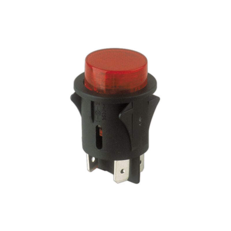 foto del prodotto electro dh interruttore unipolare da incasso con pulsante illuminato corpo nero e pulsante rosso 11.479.il n r 8430552091263