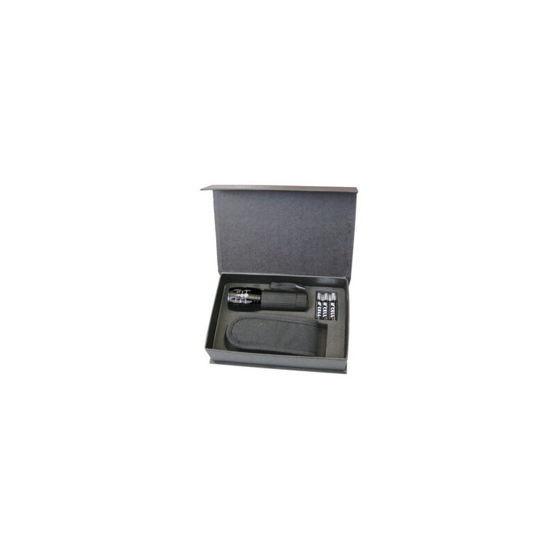 foto del prodotto electro dh torcia a led in alluminio con zoom dh electro. include custodia e batterie 30.360 8430552128686