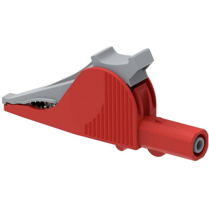 foto del prodotto electro pjp 5066 iec cd1 r morsetto a coccodrillo connettore 4 mm cat iii 1000 v, cat iv 600 v rosso