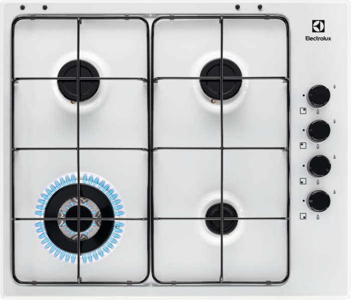 foto del prodotto electrolux egs6414w piano cottura bianco da incasso gas 4 fornello i 