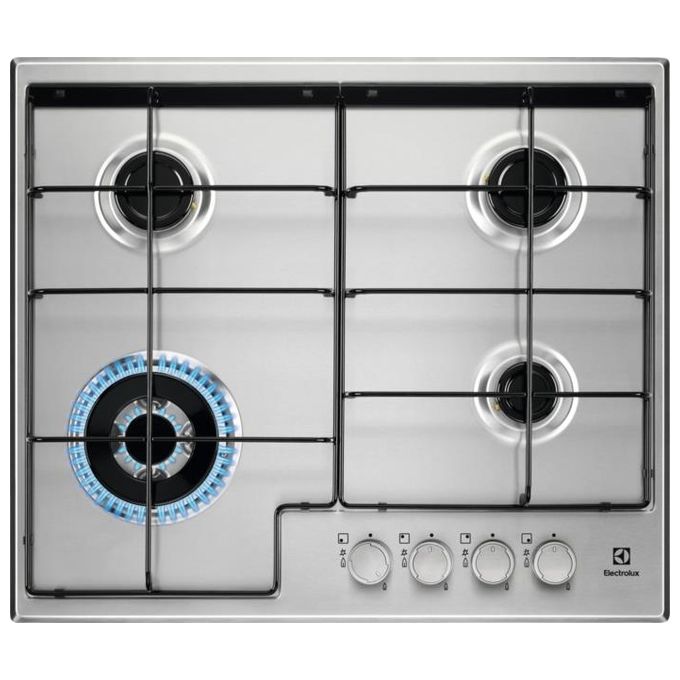 foto del prodotto electrolux egs6434x serie 300 piano cottura a gas 4 zone bruciatore tripla corona 60 cm acciaio inox