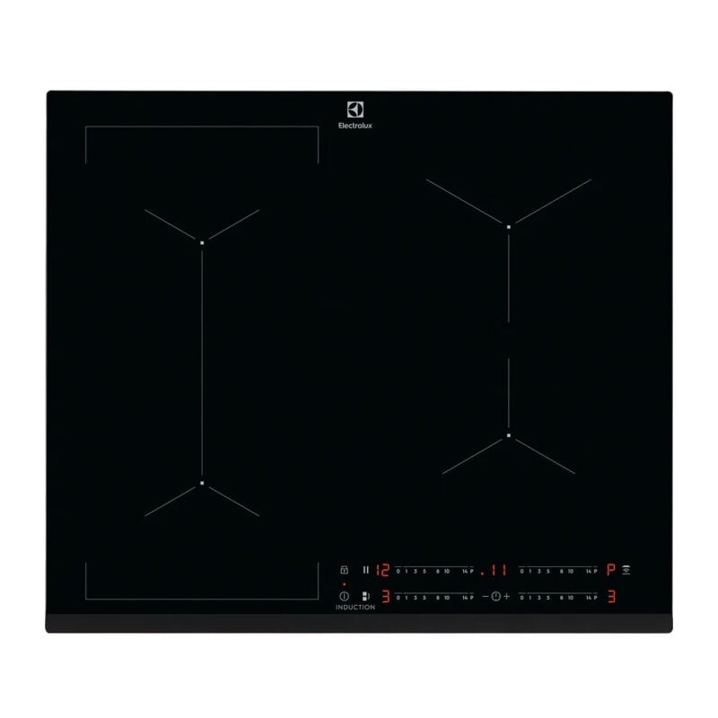 foto del prodotto electrolux eil63443. colore del prodotto nero, posizionamento dell apparecchio da incasso, dimensione della larghezza del piano cottura 59 cm.