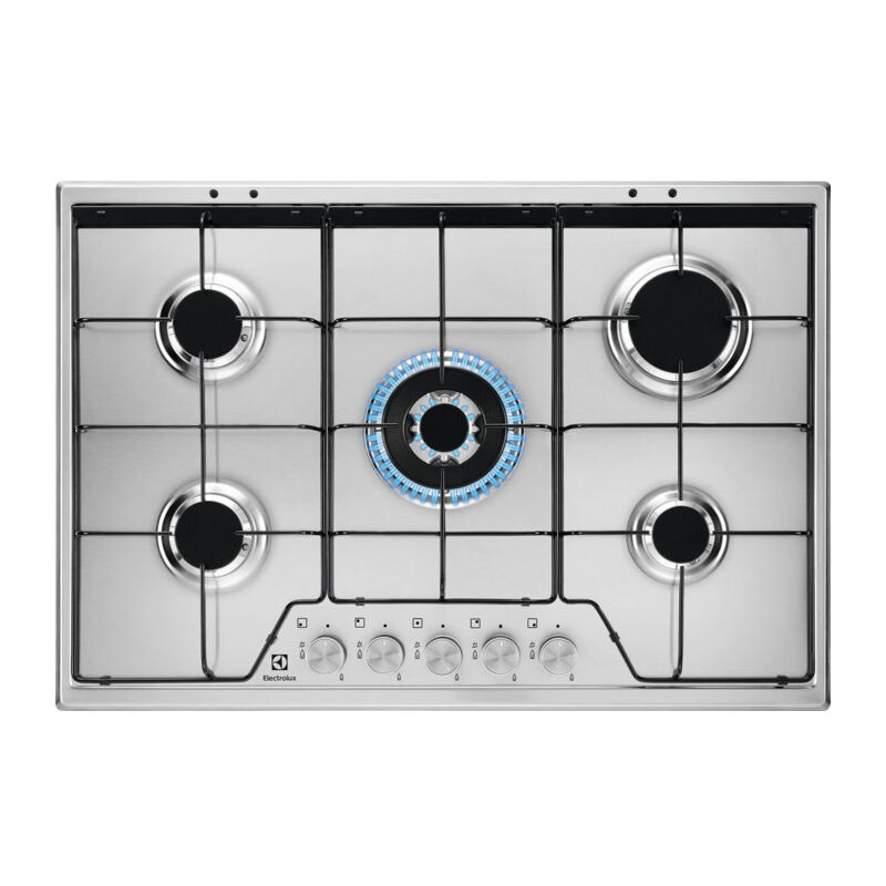 foto del prodotto electrolux kgs7534sx piano cottura gas 5 fornelli da incasso 74 cm acciaio inox