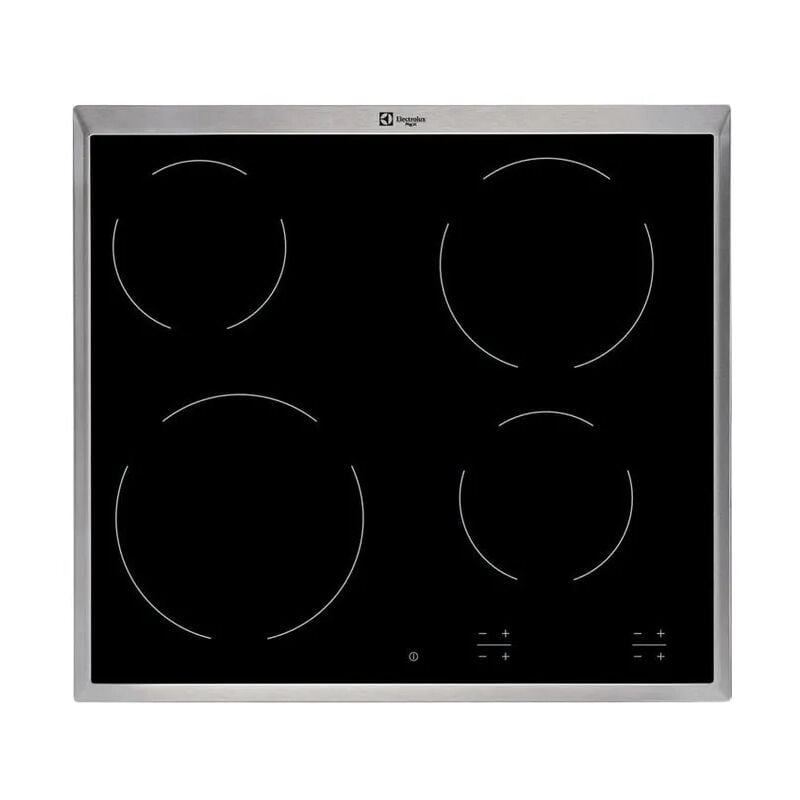 foto del prodotto electrolux kt6400x. colore del prodotto nero, argento, dimensione della larghezza del piano cottura 57.6 cm, tipo di superficie superiore 