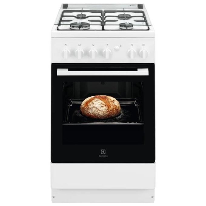 foto del prodotto electrolux lkk500000w - cucina a gas con forno elettrico statico, 50 cm, 56 l, classe a, 4 fuochi, accensione elettronica, vano portaoggetti, bianco