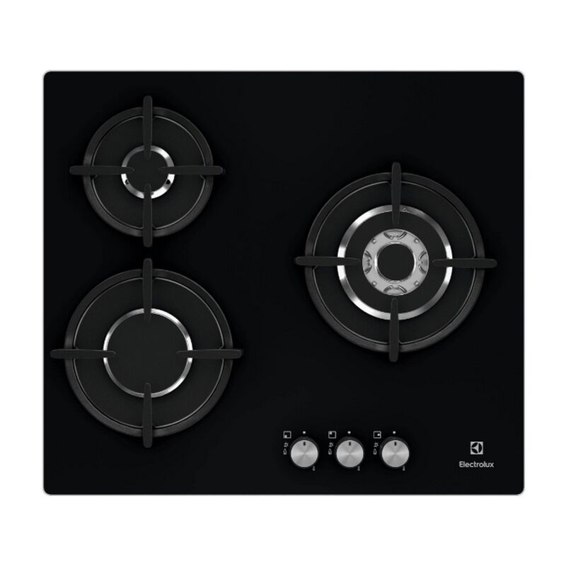 foto del prodotto electrolux piano cottura a gas 56 cm 3 fuochi nero egt6633nok