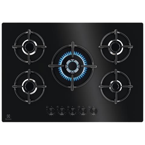 foto del prodotto electrolux piano cottura egg75372k a gas 5 fuochi gas colore nero