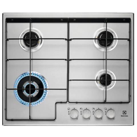 foto del prodotto electrolux piano cottura egs6434x a gas 4 fuochi gas colore acciaio inox