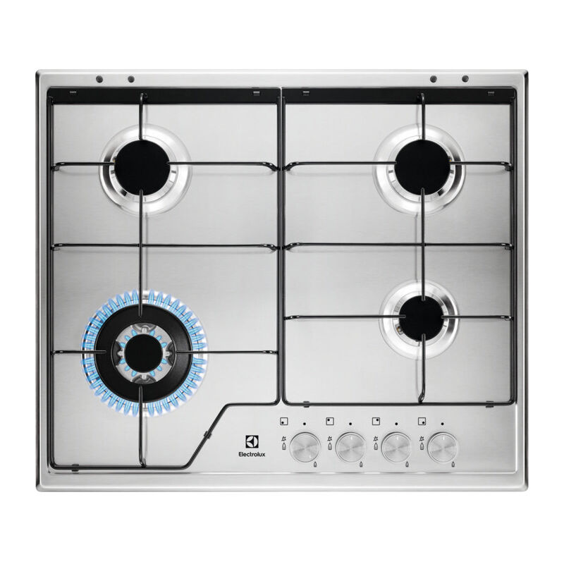 foto del prodotto electrolux piano cottura gas kgs6434sx 4 fornelli da incasso 59 cm acciaio inox