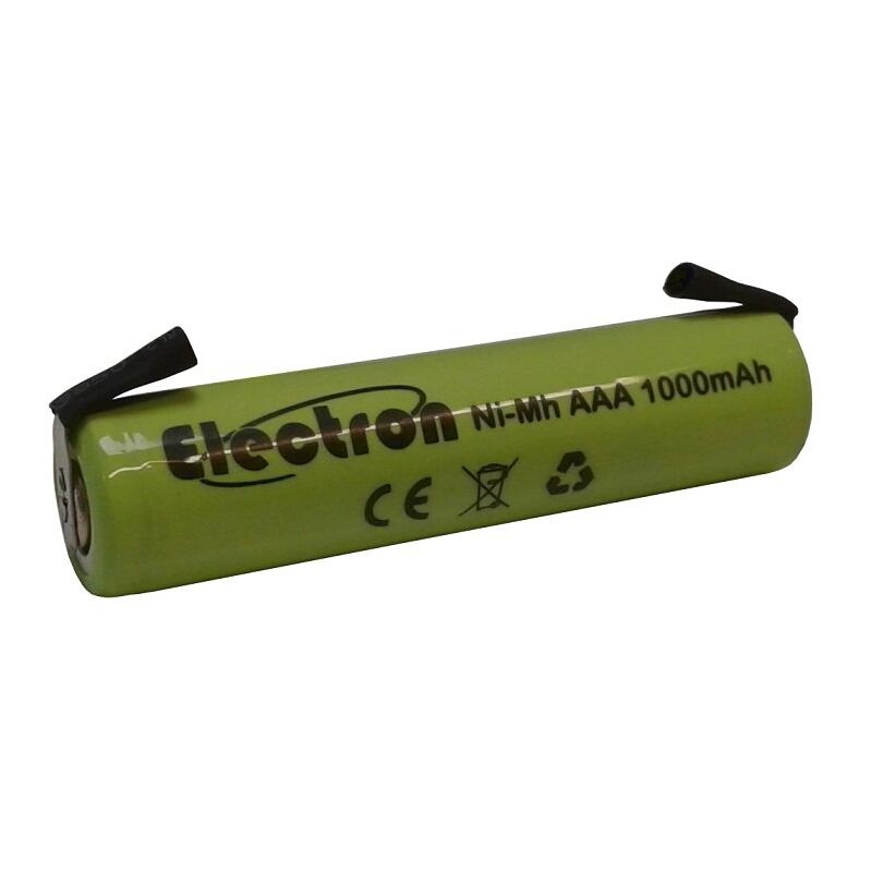 foto del prodotto electron batteria ricaricabile ni mh ministilo aaa 1,2v 1000mah con linguette a saldare