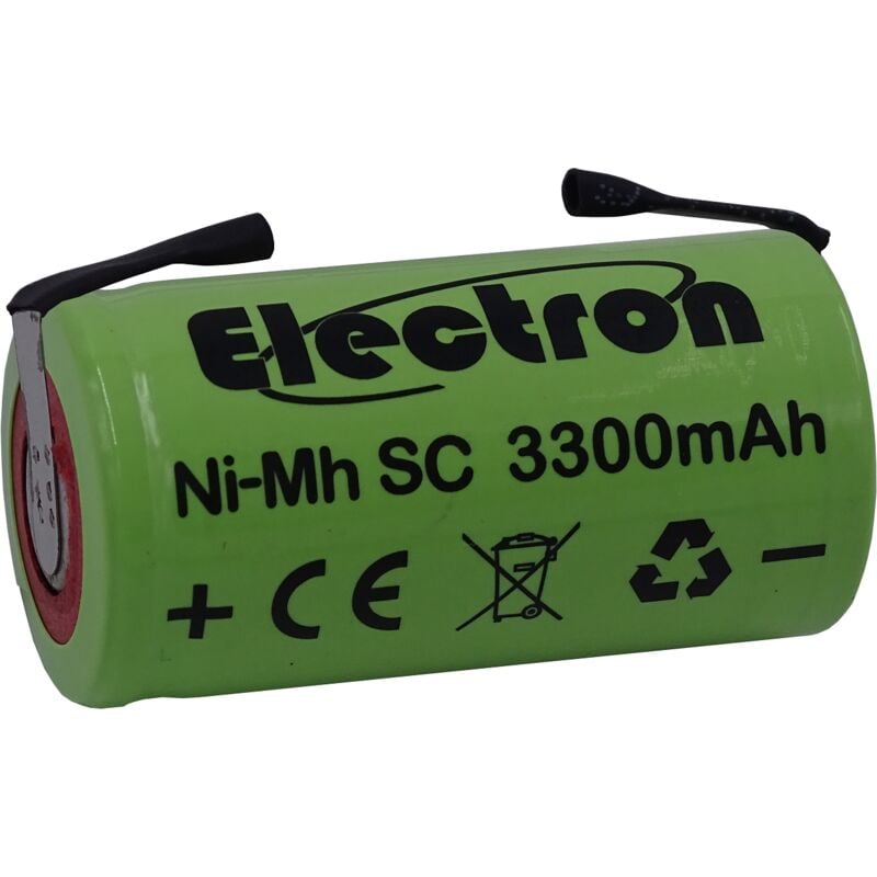 foto del prodotto electron batteria ricaricabile ni mh sc 1,2v 3300mah con linguette a saldare