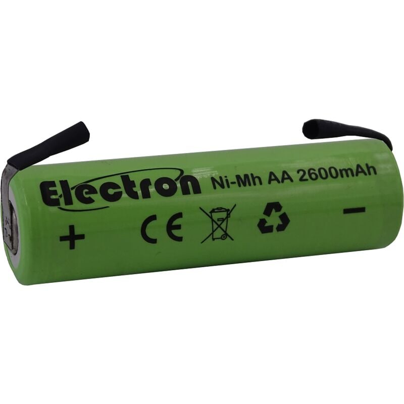 foto del prodotto electron batteria ricaricabile ni mh stilo aa 1,2v 2600mah con linguette a saldare