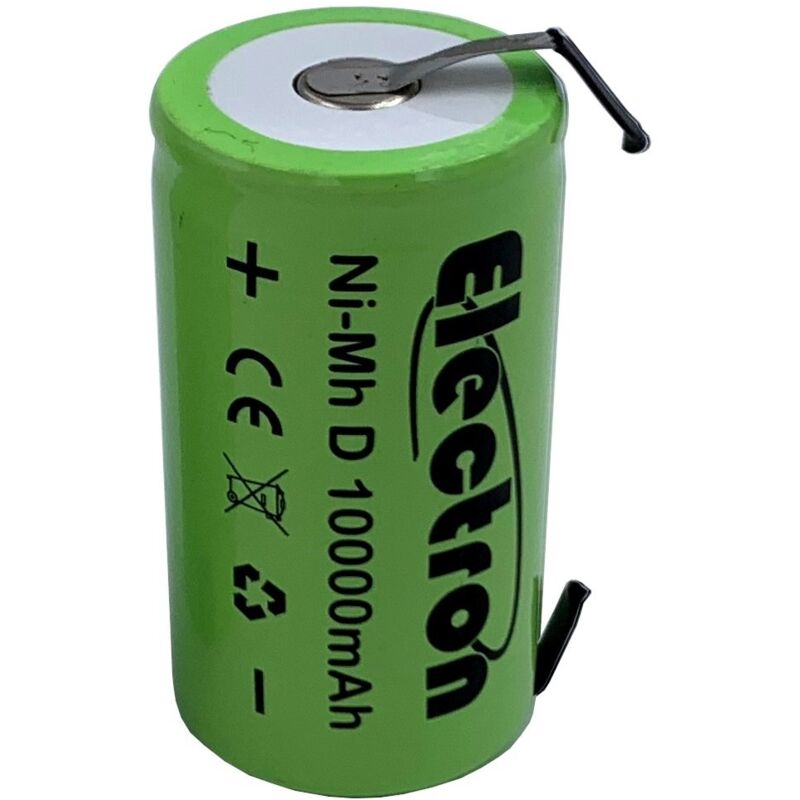 foto del prodotto electron batteria ricaricabile ni mh torcia d 1,2v 10000mah con linguette a saldare