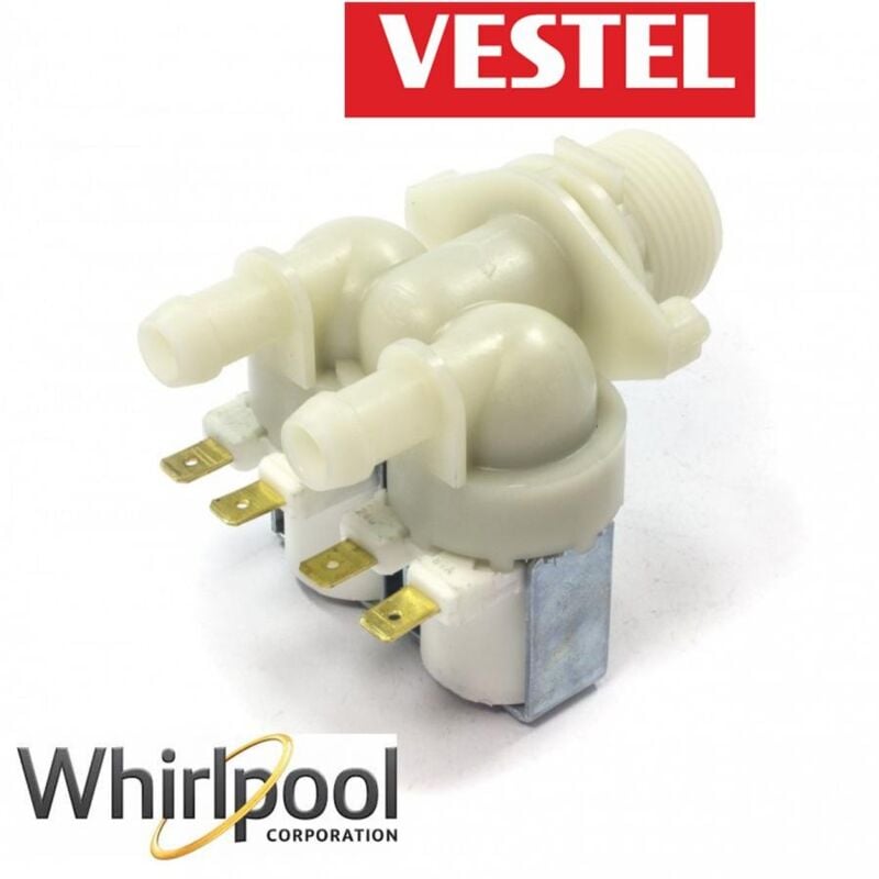 foto del prodotto eleettrovalvola lavatrice whirlpool carico acqua 2 vie vestel 481202308055