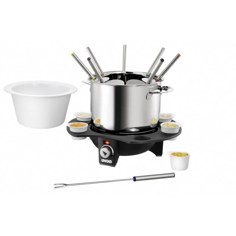 foto del prodotto elegance fonduta 1000 w con regolazione manuale della temperatura acciaio inox, nero unold