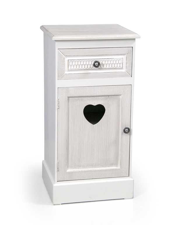 foto del prodotto elegant mobile con cassetto e anta 35 x 30 x 68cm in colore bianco