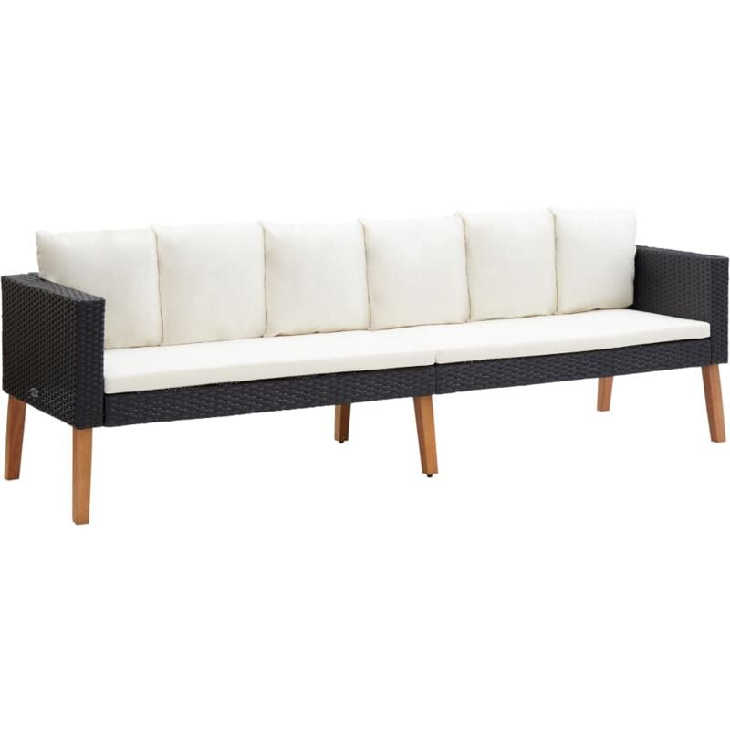 foto del prodotto elegante divano da patio e terrazze design elegante con cuscini vari colori colore nero