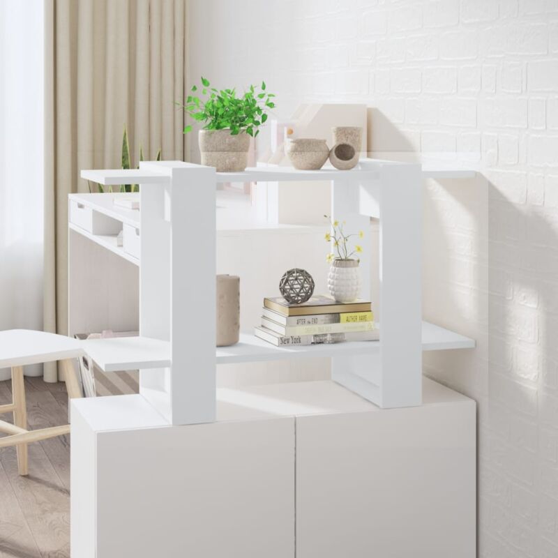 foto del prodotto elegante libreria con 2 ripiani design moderno in legno vari colori colore bianco