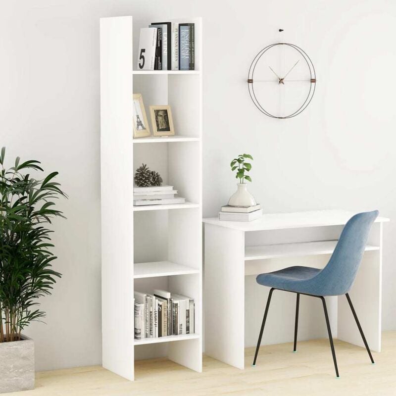 foto del prodotto elegante libreria design semplice 40x35x180cm dotata di 5 ripiani vari colori colore bianco