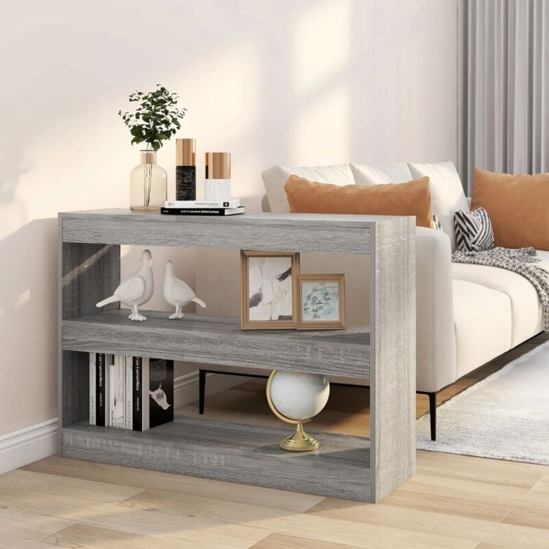 foto del prodotto elegante libreria in legno con 2 ripiani 100x30x72cm vari colori disponibili colore grigio