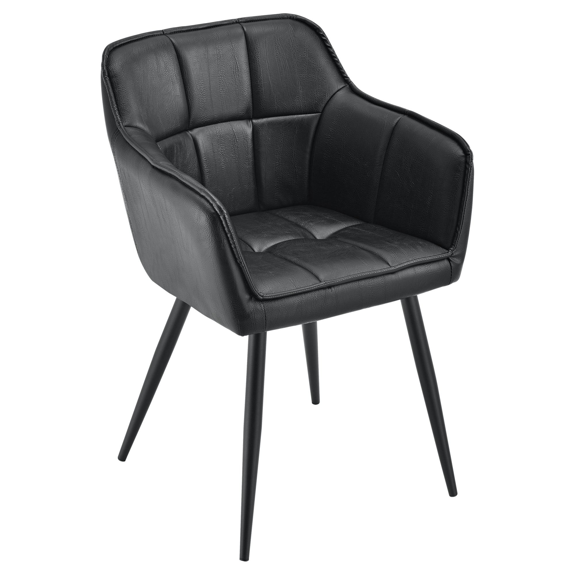 foto del prodotto elegante poltrona da soggiorno seduta imbottita design imitazione velluto poliestere metallo 79 cm nero 03 0005208