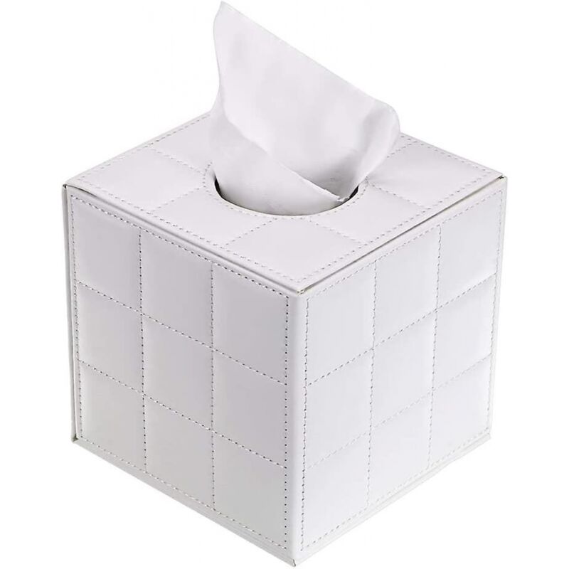 foto del prodotto elegante porta fazzoletti in pelle pu, porta tovaglioli quadrato, dispenser per carta igienica, porta fazzoletti con fondo magnetico per casa,