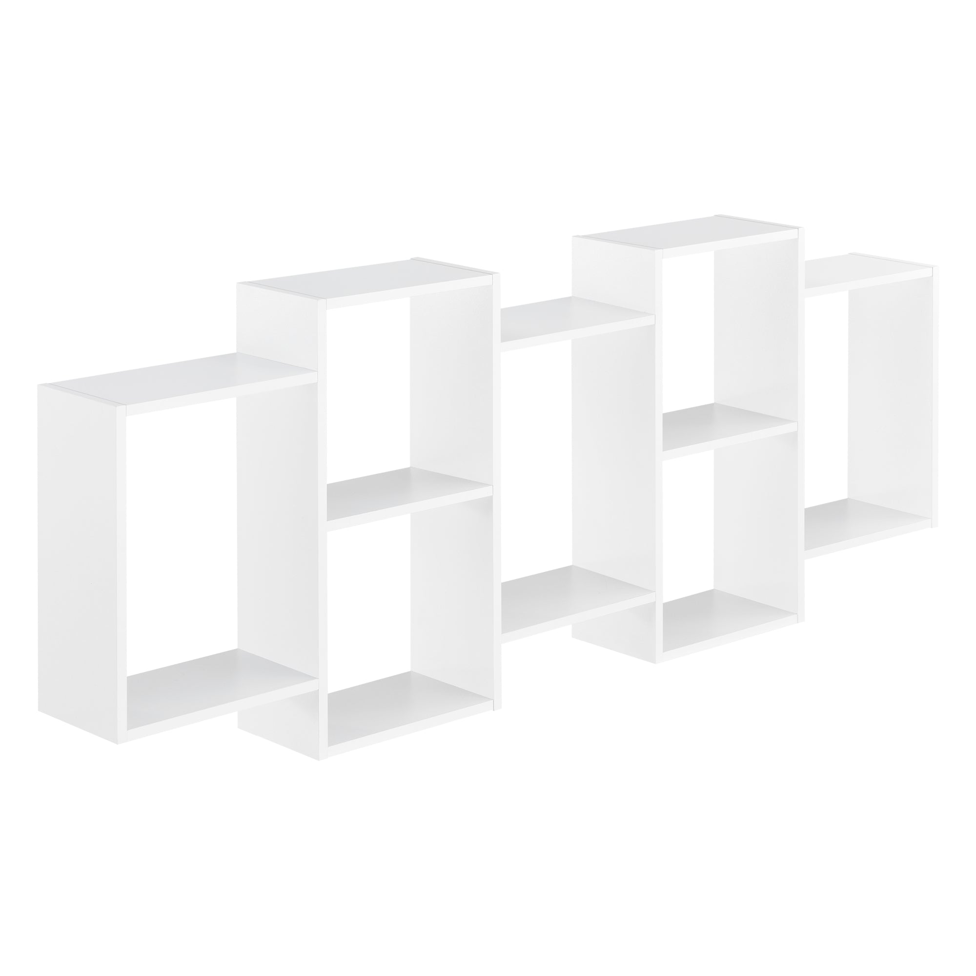 foto del prodotto elegante ripiano sospeso 7 vani portaoggetti portata 25 kg truciolare melaminico 161 x 18 x 65 cm laccato bianco opaco 03 0005847