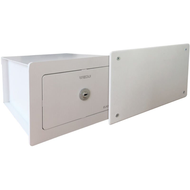 foto del prodotto elek 22500w s0 cassaforte camuffata dietro al coperchio della cassetta di derivazione, da incassare al muro, 15x22x21 cm, 3 l arregui