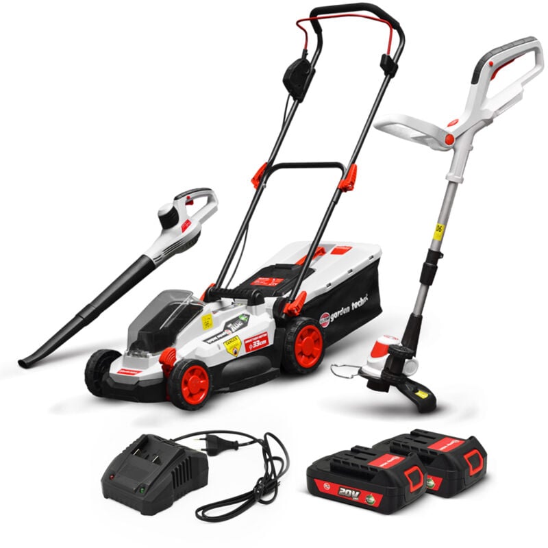 foto del prodotto elem garden technic - kit di 3 macchine ricaricabili 20v max + 2 batterie