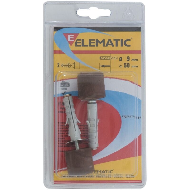 foto del prodotto elematic - 2 pz tasselli enp fp9 paracolpi nero fischer fermaporta tassello