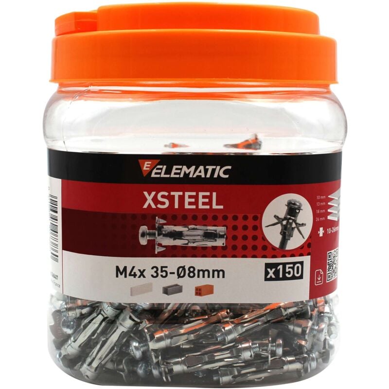 foto del prodotto elematic barattolo 150 tasselli xsteel m4