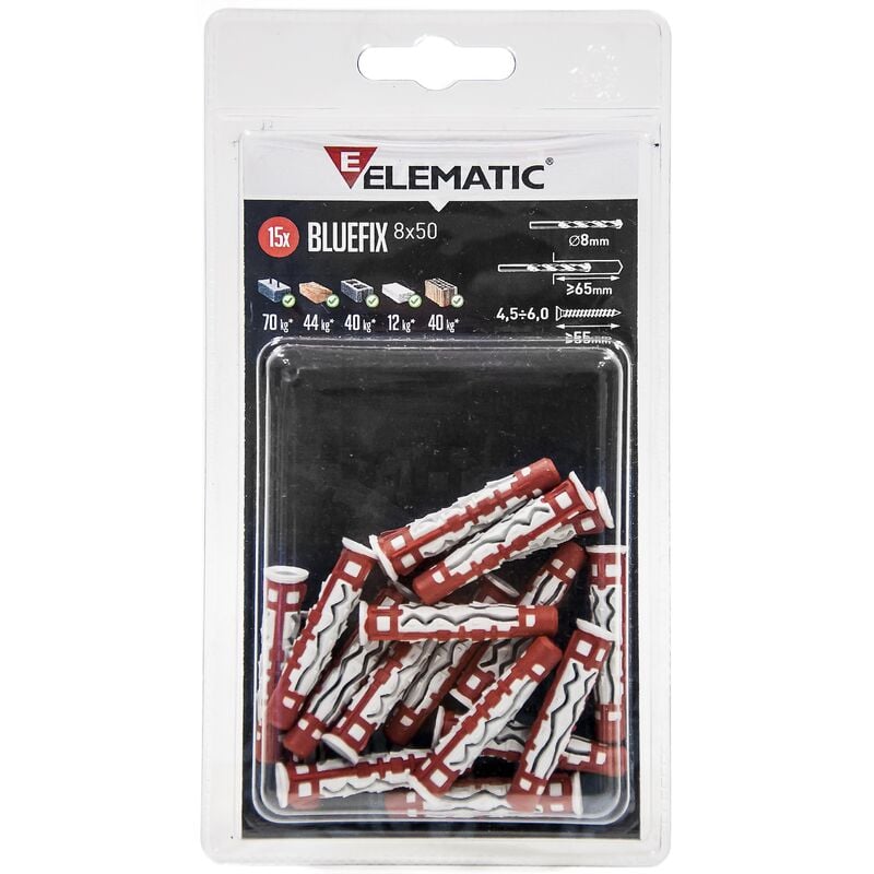 foto del prodotto elematic blister tass. bluefix mm. 6 pz.15 