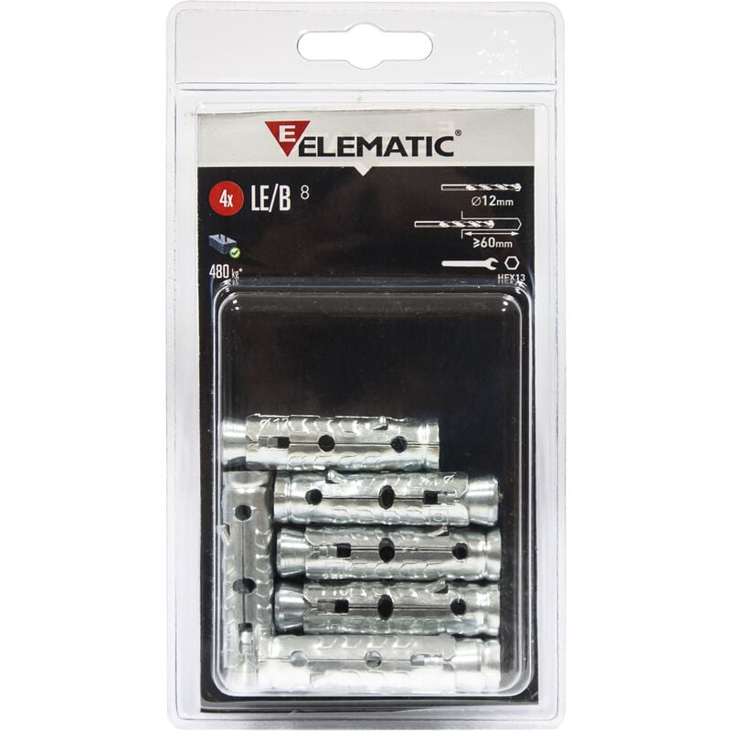 foto del prodotto elematic blister tasselli le b8 pz.4 