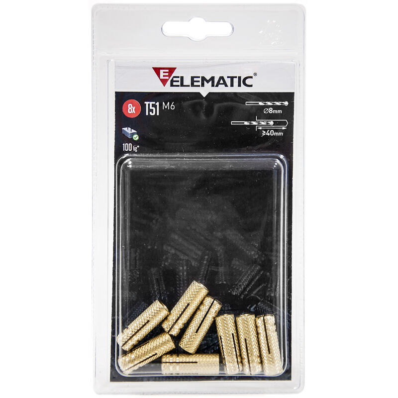 foto del prodotto elematic blister tasselli t51 m8 pz.6 