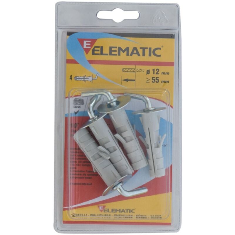 foto del prodotto elematic - cf 4 pz tasselli enp gc 12x55 mm fissaggio tassello universale nylon