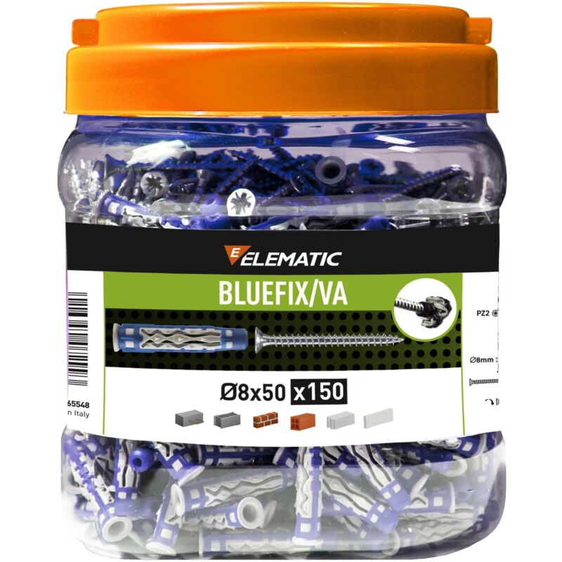 foto del prodotto elematic tassello bluefix va 8x50 barattolo 150 pz