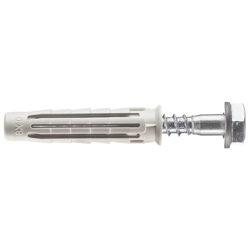 foto del prodotto elematic tassello in nylon con vite te e rondella pa 6 t6 vte r mm.10x50
