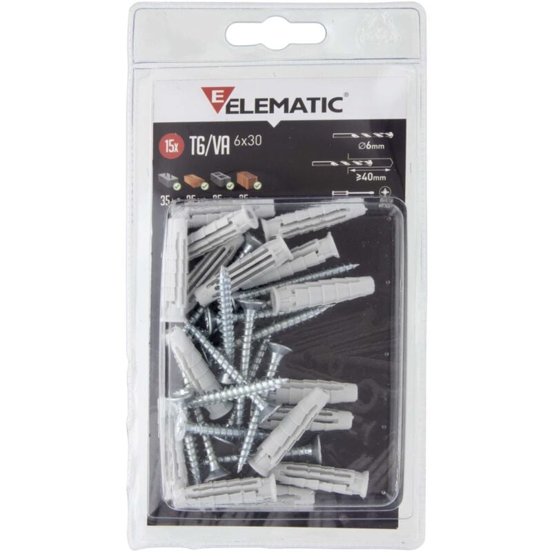 foto del prodotto elematic tassello t6 va 5x25 con vite conf. 100 pz
